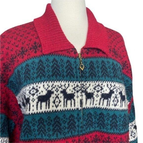 Vintage Wool Sweater XL ALPS Reindeer - Picture 4 of 6